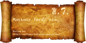 Mattesz Terézia névjegykártya